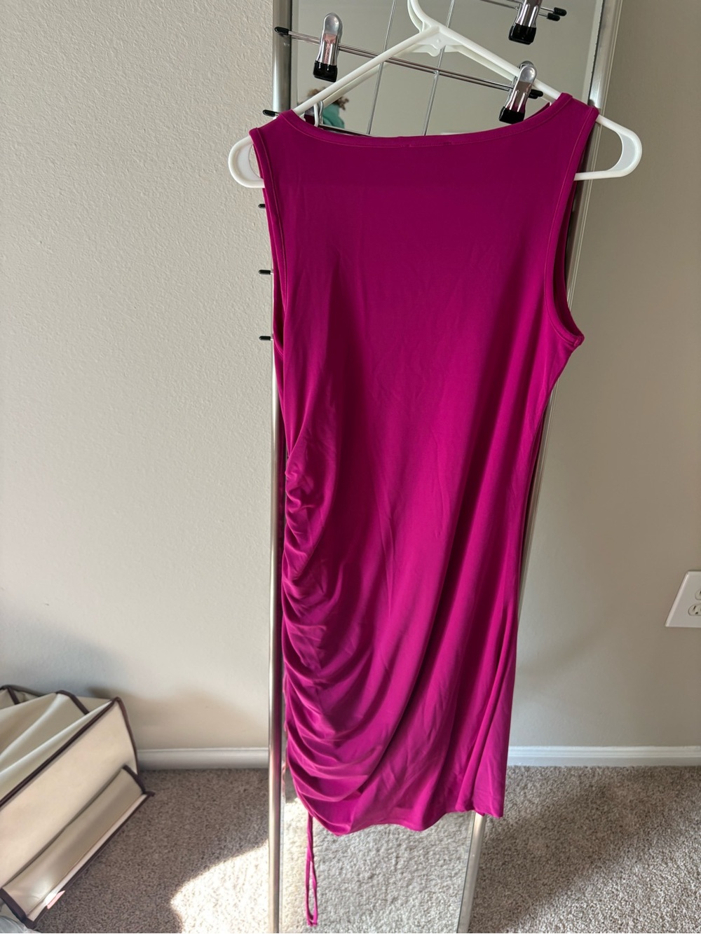 Express Fuchsia Ruched Tank Dress - Picture 2 of 4